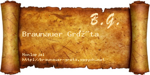 Braunauer Gréta névjegykártya